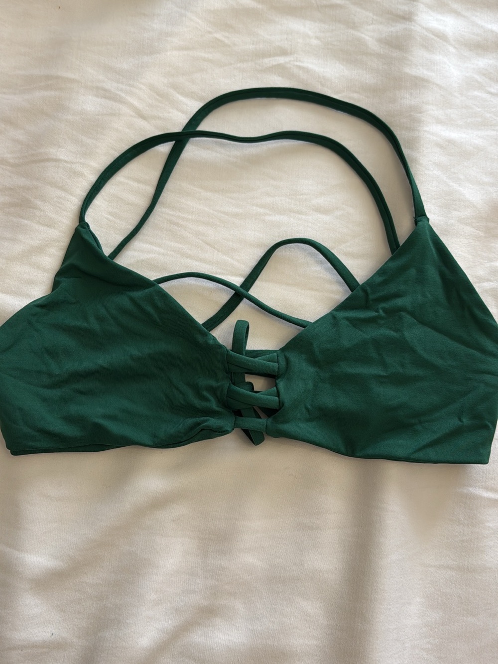 l*space Green Strappy Bikini Top